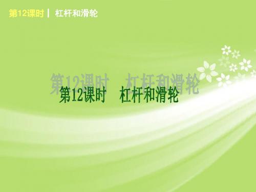 2013届中考物理考前热点聚焦《第12课时 杠杆和滑轮 》(单课考点聚焦+知识点总结+考点精练)课件 北师大版