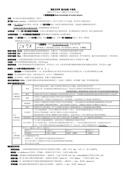 放射卫生学重点总结叶圣龙至尊荣誉出品