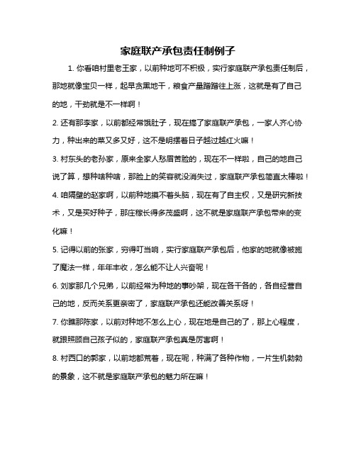 家庭联产承包责任制例子