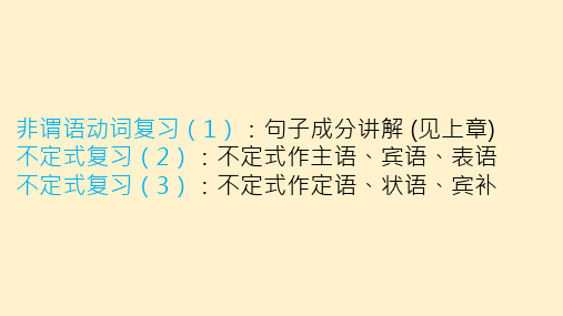 高中英语非谓语动词不定式作主语,宾语,表语,定语,状语,补语