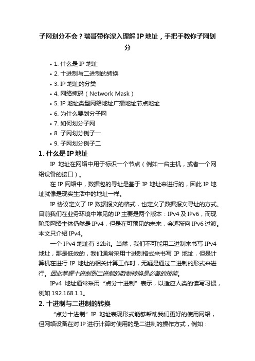 子网划分不会？瑞哥带你深入理解IP地址，手把手教你子网划分
