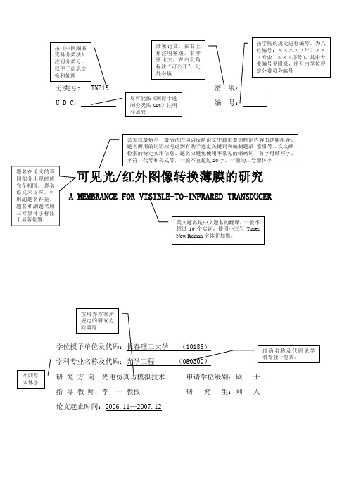 长春理工大学论文格式讲解