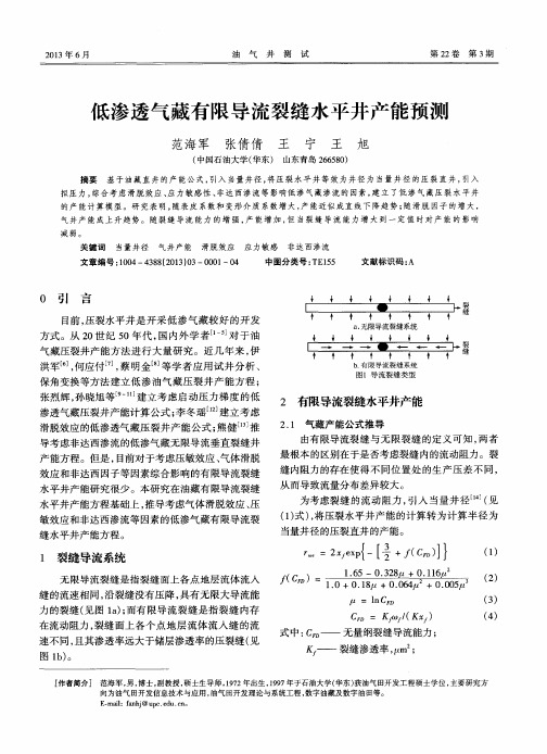 低渗透气藏有限导流裂缝水平井产能预测