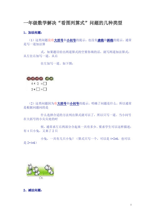 一年级数学解决看图列式问题常见题型