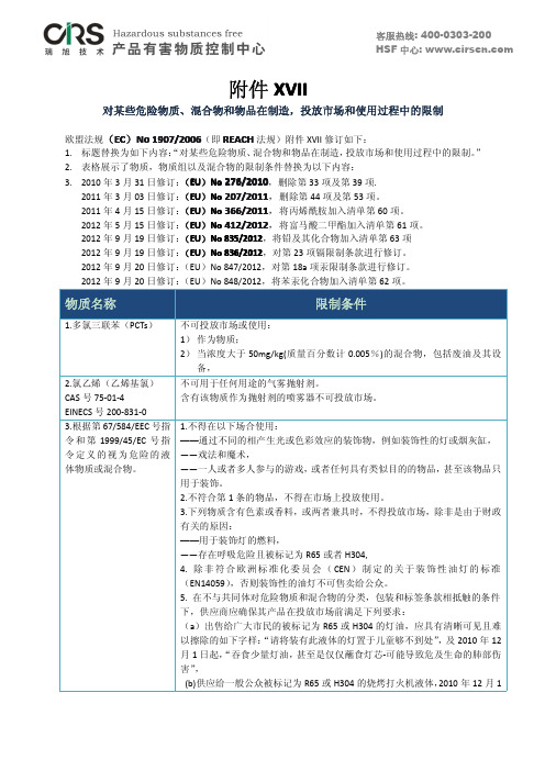 REACH附录17