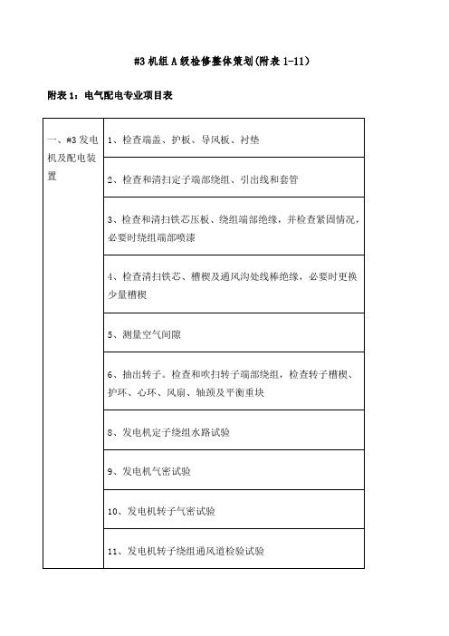 机组A级检修整体策划