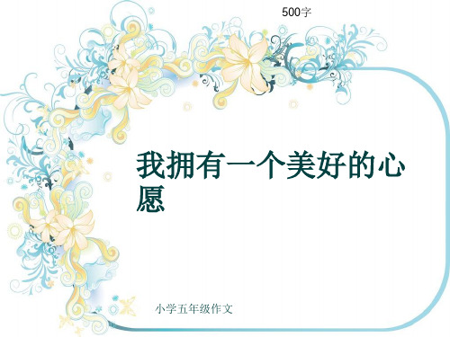 小学五年级作文《我拥有一个美好的心愿》500字