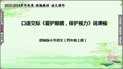 爱护眼睛保护视力说课课件(共41张PPT)