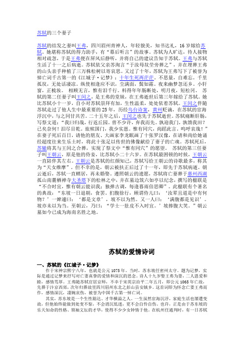 苏轼的感情生活