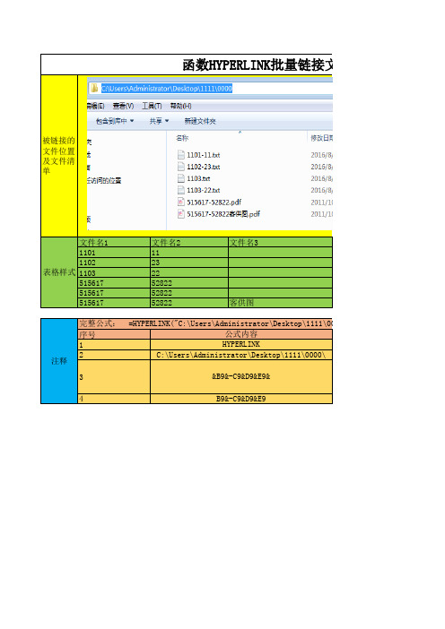 HYPERLINK批量链接文件