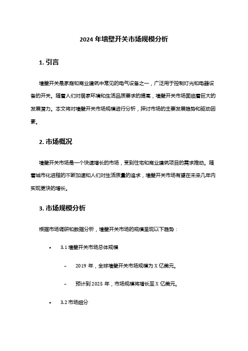 2024年墙壁开关市场规模分析