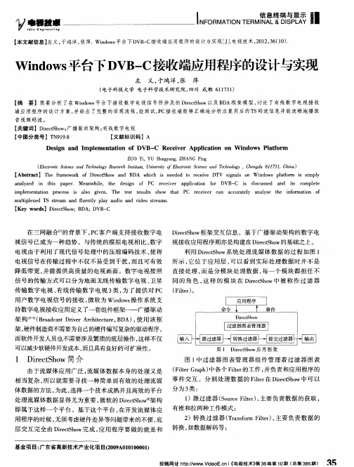 Windows平台下DVB—C接收端应用程序的设计与实现