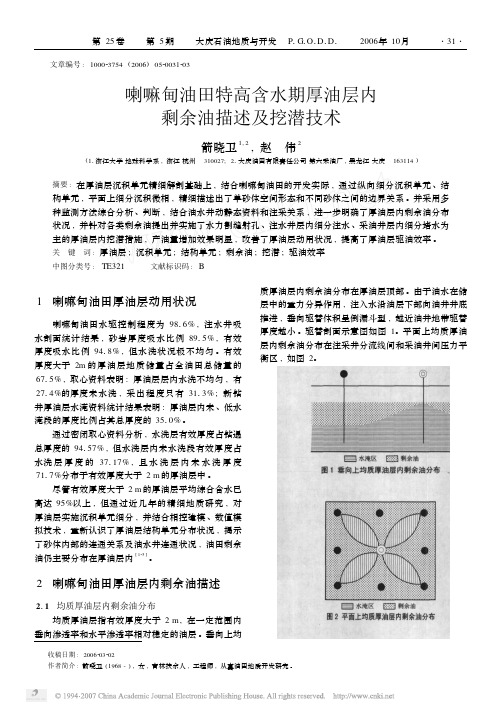 0喇嘛甸油田特高含水期厚油层内剩余油描述及挖潜技术