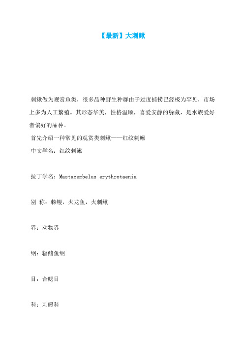【最新】大刺鳅