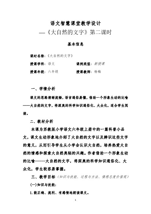 《大自然的文字》第二课时