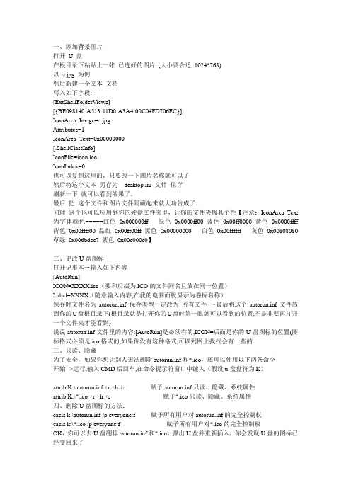给U盘加背景图片图标