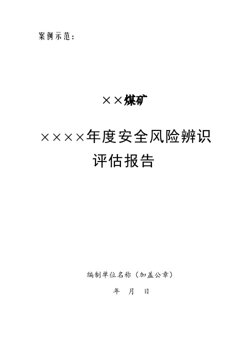 煤矿年度安全风险评估报告