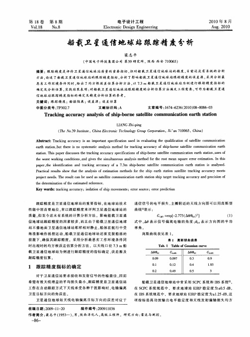 船载卫星通信地球站跟踪精度分析