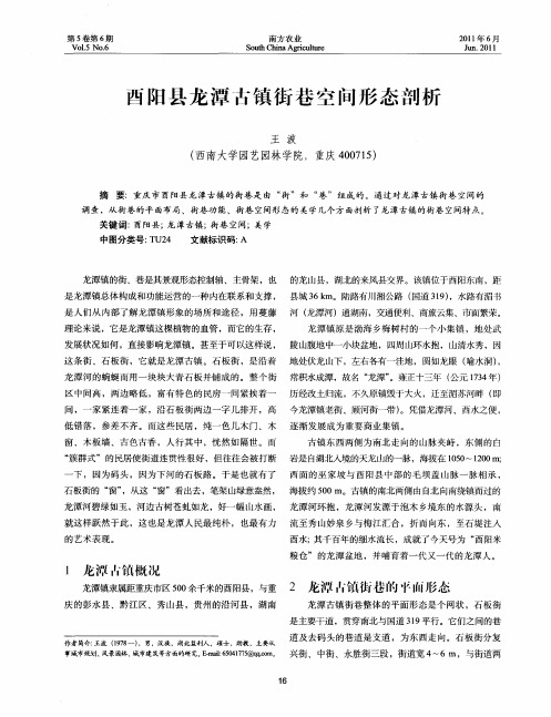 酉阳县龙潭古镇街巷空间形态剖析