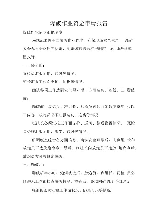 爆破作业资金申请报告.doc