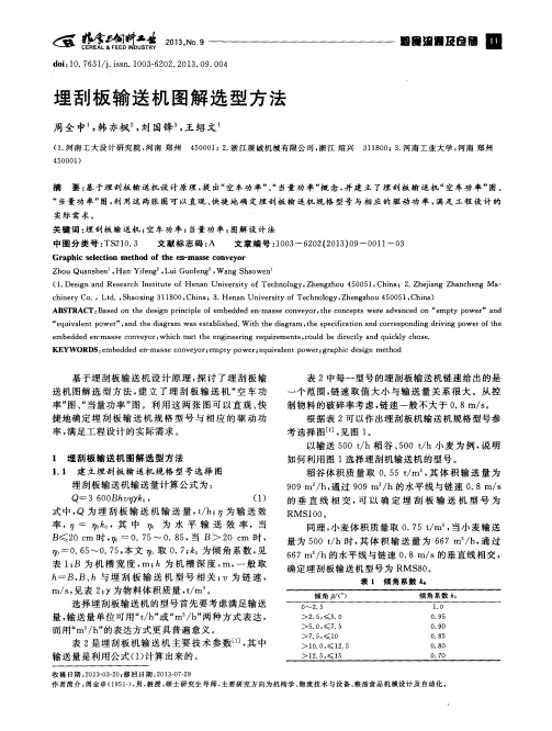 埋刮板输送机图解选型方法