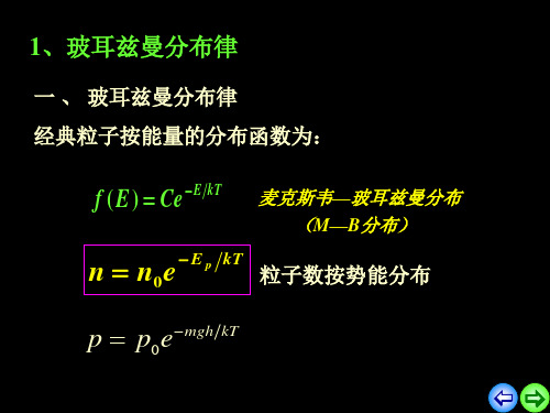 2020-2021学年高二物理竞赛玻耳兹曼分布律课件