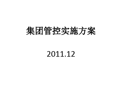 集团管控实施规划方案