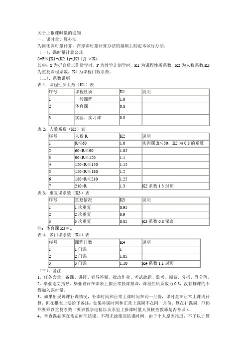 2016 课时量计算办法