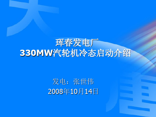 330MW机组冷态启动介绍