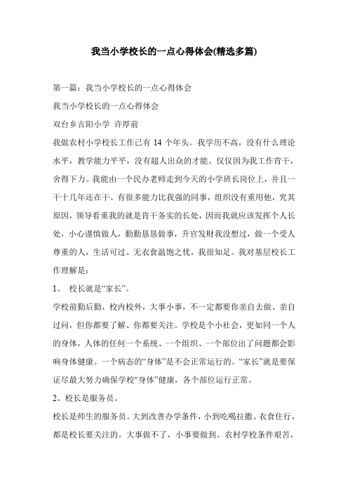我当小学校长的一点心得体会(精选多篇)