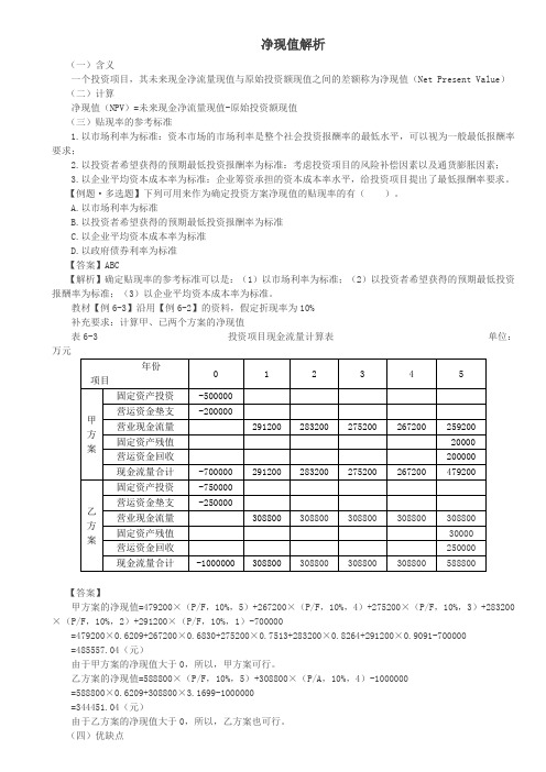 净现值解析