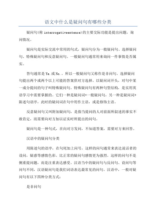 语文中什么是疑问句有哪些分类