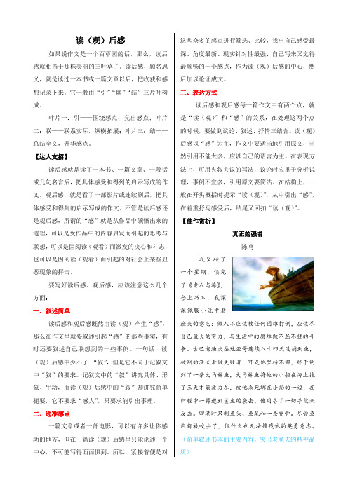 新部编版三年级下册语文读(观)后感