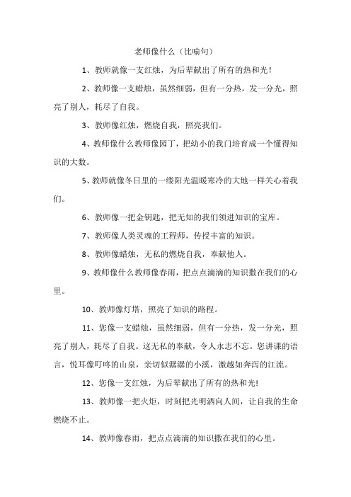 老师像什么(比喻句)