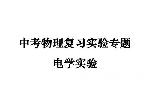 中考物理复习专题精讲《电学实验》精品课件