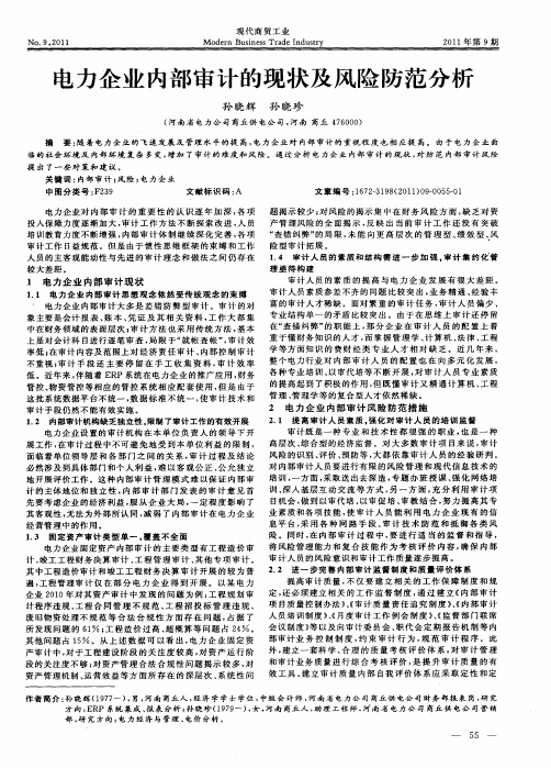 电力企业内部审计的现状及风险防范分析