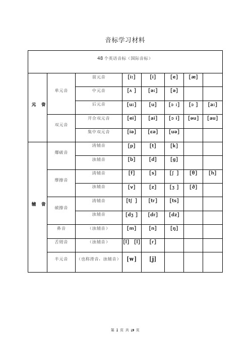 音标学习资料重点讲义资料