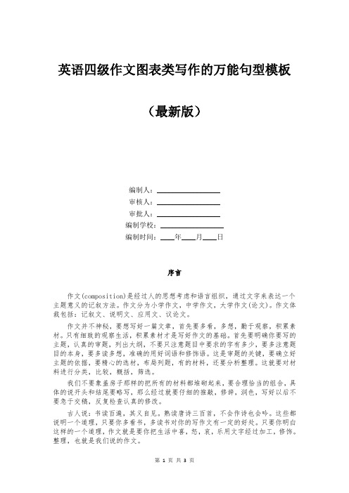 英语四级作文图表类写作的万能句型模板