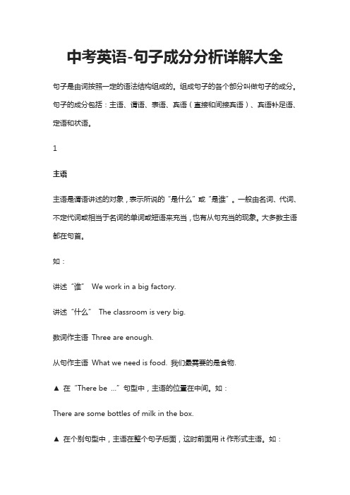 [精]中考英语-句子成分分析详解大全