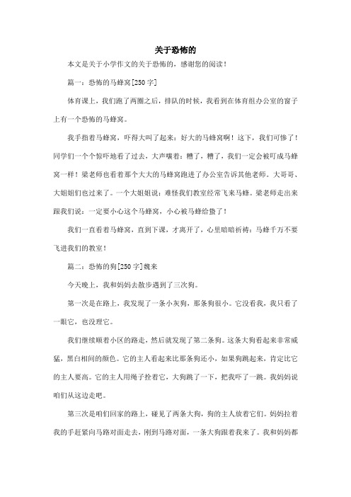 关于恐怖的_小学作文