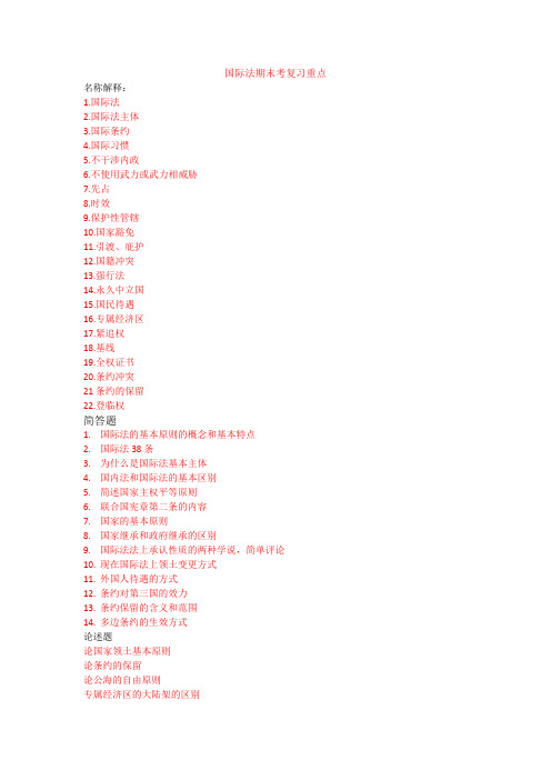 国际法重点