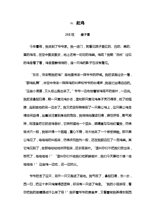 六上第一单元习作赶鸡