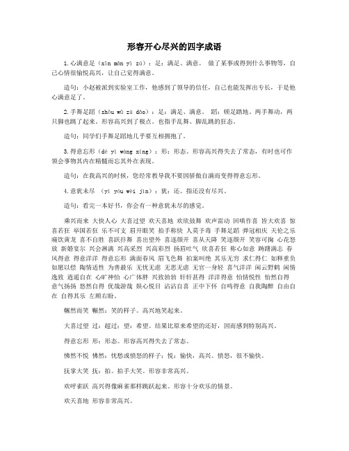 形容开心尽兴的四字成语