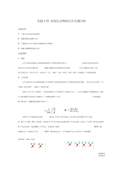 实验十四_未知化合物的红外光谱分析