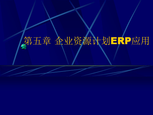 企业资源计划ERP应用培训课件