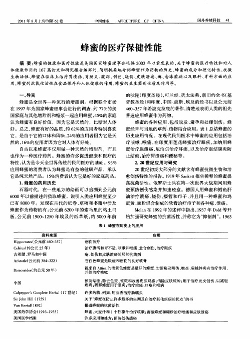蜂蜜的医疗保健性能