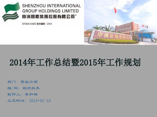 2014年工作总结暨2015年工作规划ppt