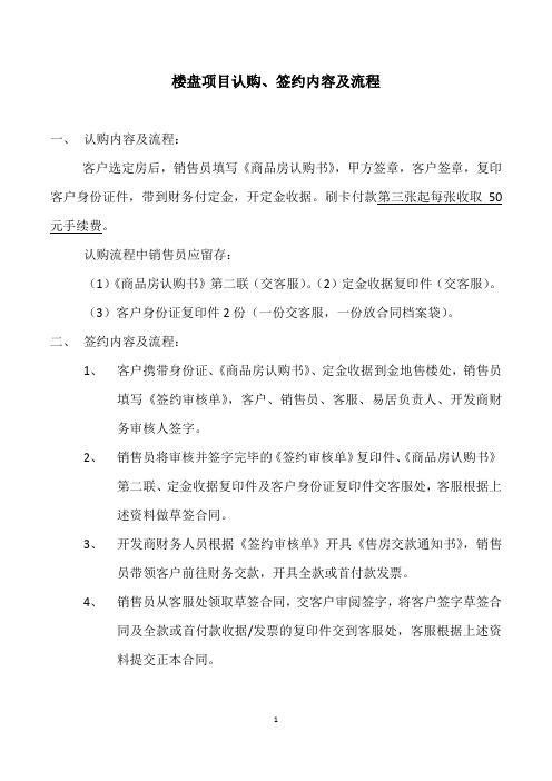 知名楼盘项目认购、签约流程
