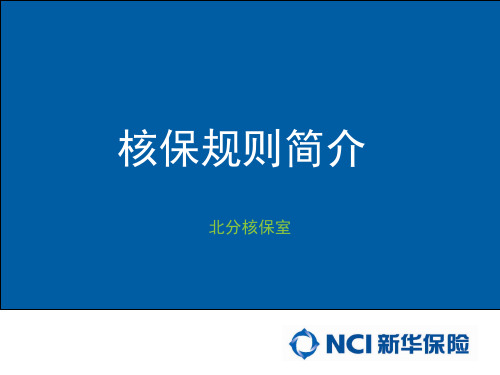 核保规则简介2012
