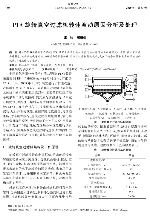 pta旋转真空过滤机转速波动原因分析及处理